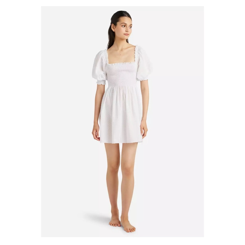 New! HILL HOUSE Swiss Dot Babydoll Mini Dress - Picture 4 of 13